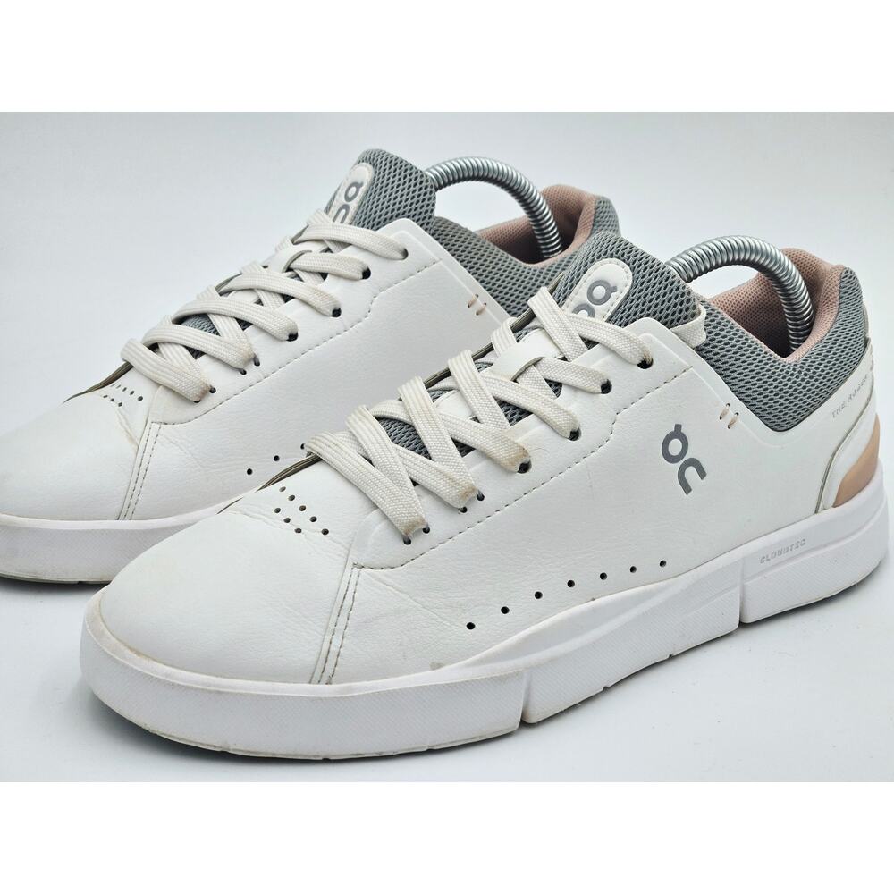 On Running Women's White Gray and Blush Sneakers